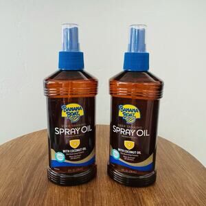 Banana Boat Deep Tanning Oil W/ Coconut SPF 4, 8 Fl Oz Sealed Lot Of 2, Exp 6/27